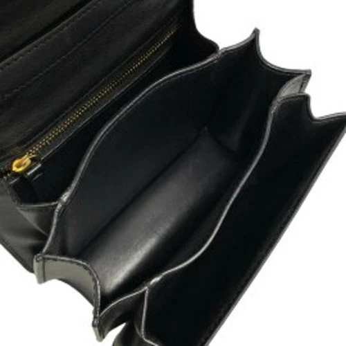 CELINE Classic Small Box Bag Black Leather Shoulder Crossbody Purse Elegant Rare - Picture 10 of 12