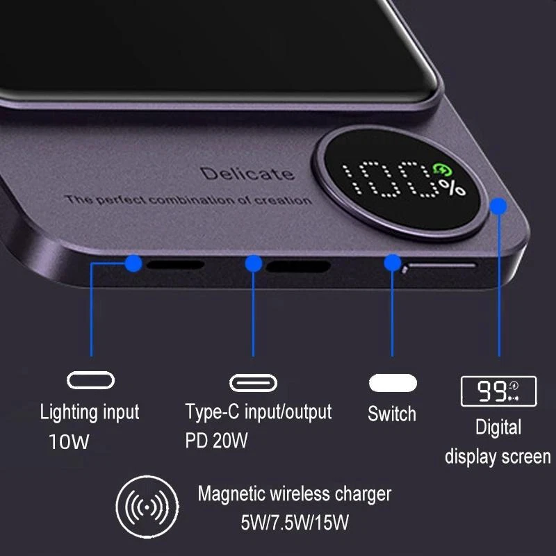 Power Bank 10000mah Mobile Phone Plastic Mini Multicolor 2-usb 5v 20w Backup