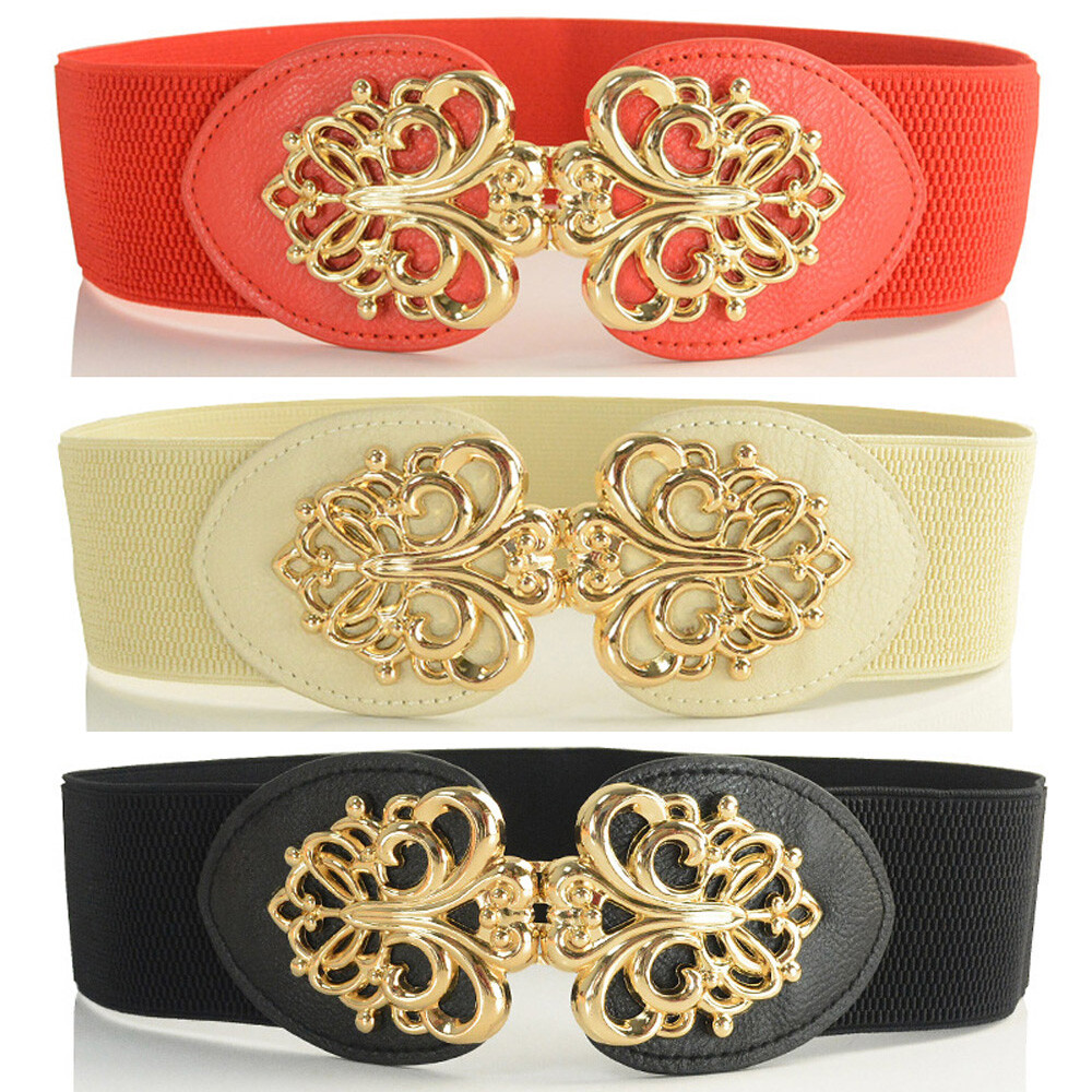 slim fit dress slacks Women's Dress Belt with Polished Gold Buckle