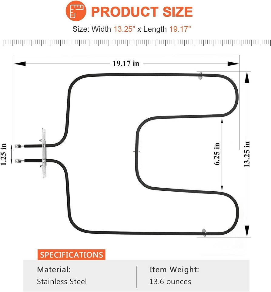 Beaquicy WB44X200 Oven Bake Element - Replacement For GE Hotpoint Oven - Foto 7