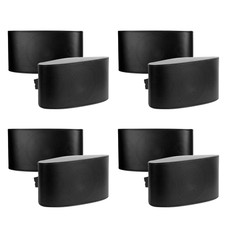 Nuvo Nv2od6bk 6.5-in Series 2 Outdoor Speaker, 4 Pairs/8 Speakers, Black