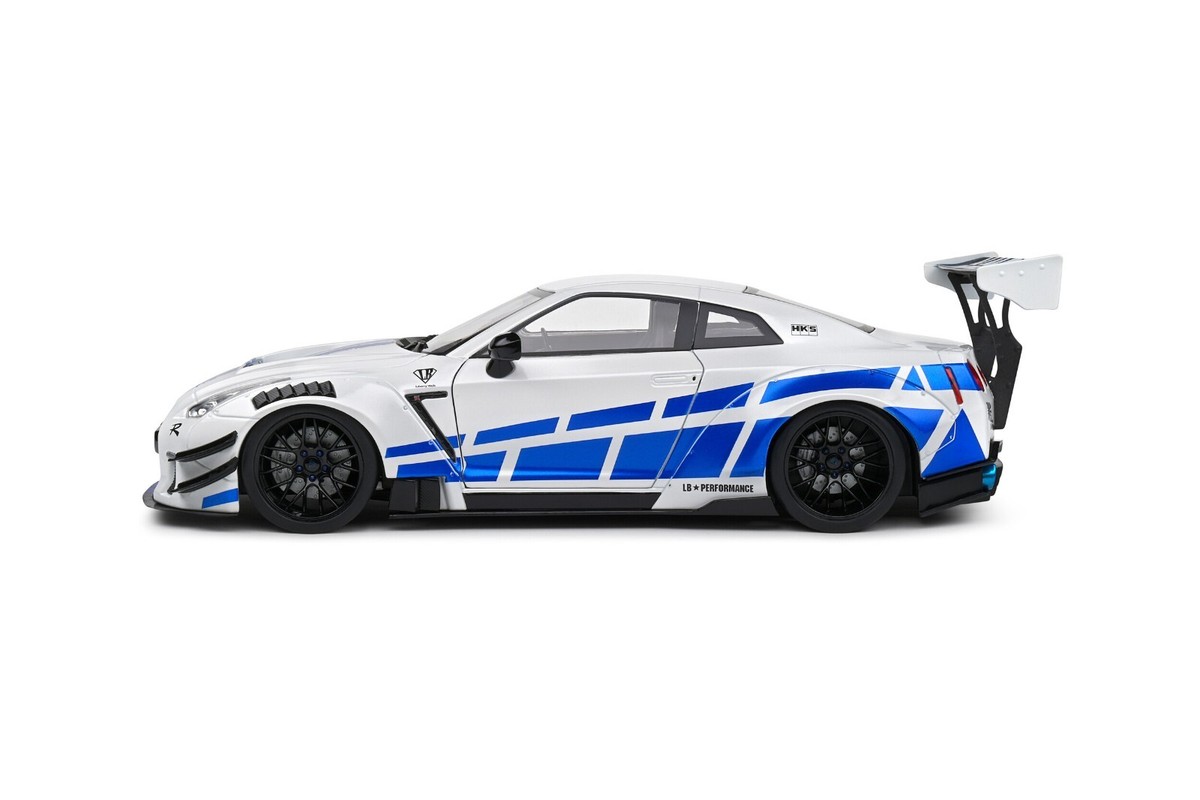 MINIGT R35 LBWK 2台セット Solido 1:18 Nissan GT-R R35 LBWK Body Kit 2.0 White & Blue