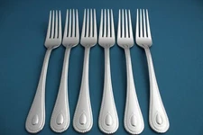 6 Dinner Forks Lenox FRENCH PERLE 18/10 Stainless Vietnam NEW 8 1/4"