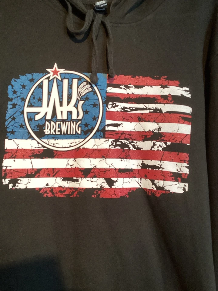 Sudadera con Capucha DIST RICT Para Hombre Talla 2XL Negra Jak’s Brewing Bandera Suave Usada en Excelente Condición #25 Foto 4 de 4