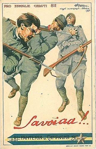Cartoline militari di illustratori da collezione