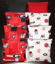 Cornhole Bean Bags made w GEORGIA BULLDOGS Fabric ACA Regulation UGA Game Toss