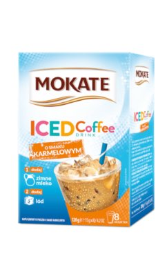 MOKATE ICED COFFEE DRINK - 120G 8x15G - CARAMEL WHITE CHOCOLATE