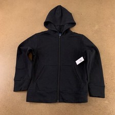 Old Navy Kids Size Medium 8 Black Fleece Gender-Neutral Zip-Front Hoodie NWT