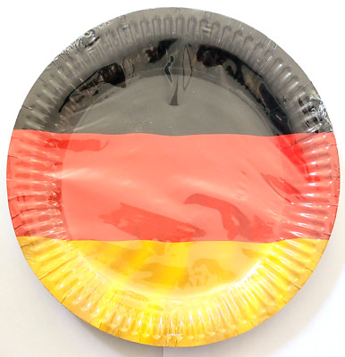 8x Pappteller ''Deutschland-Flaggen-Farben'' 23 cm von amscan 9905992 OVP