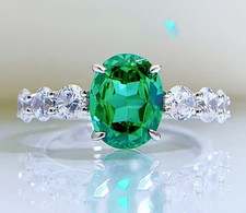 2.5ct Green Tourmaline 18K Gold Vermeil Ring, Chic Statement Design