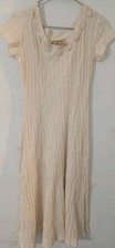 VTG Y2K Tickets Women's Beige Short Sleeve Collared Ribbed Mini Dress Size S