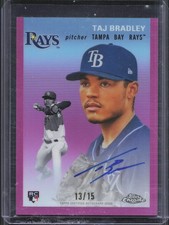 2023 Topps Platinum Anniversary Taj Bradley Rookie Auto Pink Refractor /15
