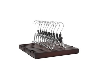 Amazon Basics Wooden Pants Hangers - Cherry, 10-Pack 10-Pack, Cherry 