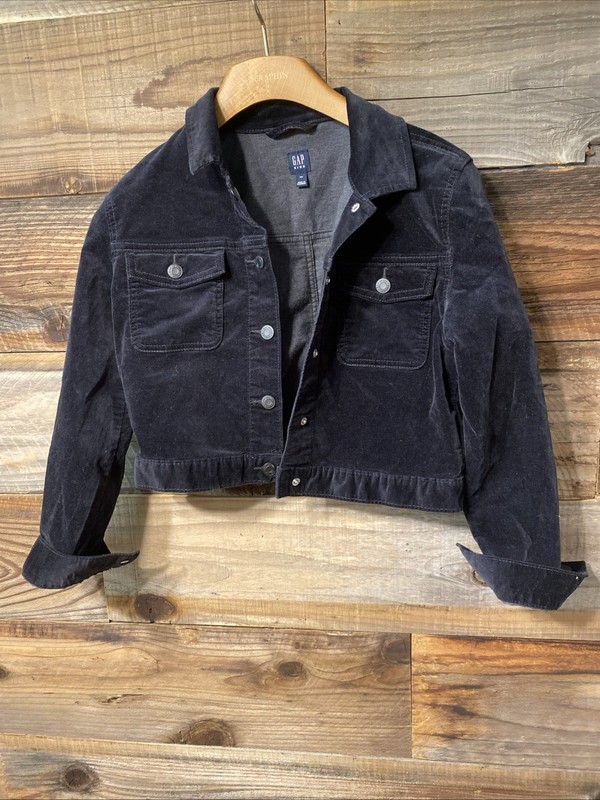 Gap Kids XXL Stretch Black Jean Jacket Style Extra Extra Large Velour Velvet