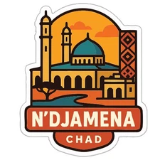 N'Djamena Chad Sticker Decal Vinyl Die-Cut City Skyline Landmark Design