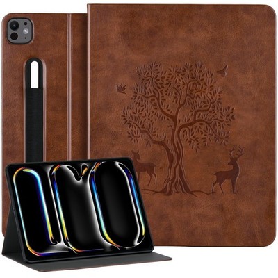 Slim Case for iPad Pro 13 inch M4 2024 & M5 2025 Embossing Print, Book Style ...