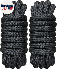 Boat Dock Lines 3/4" X 20' - Double Braided Nylon Boat Ropes for Docking with 15