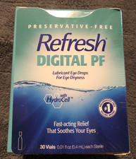 New Refresh Digital PF Lubricant Dry Eye Drops 30 Vials 1/2027 Preservative-Free