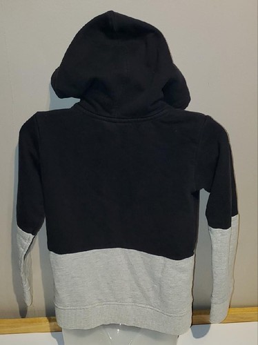 PUMA JACKET Hooded front zipper sports outerwear Black Gray Kids Size 6 - Picture 4 of 6