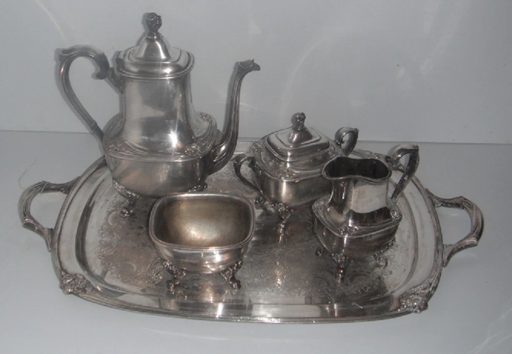 1847 Rogers Bros Antique US Silver-Plated Teapots, Coffee Pots