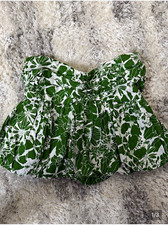 Altard State Green & White Floral Strapless T...