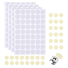 216Pcs Screw Hole Stickers and 200Pcs 16.5x6mm Screw Cover Caps, Ecru