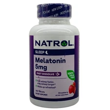 Natrol Melatonin 5mg Fast Dissolve 150 Tablets Strawberry – 1 Pack – New