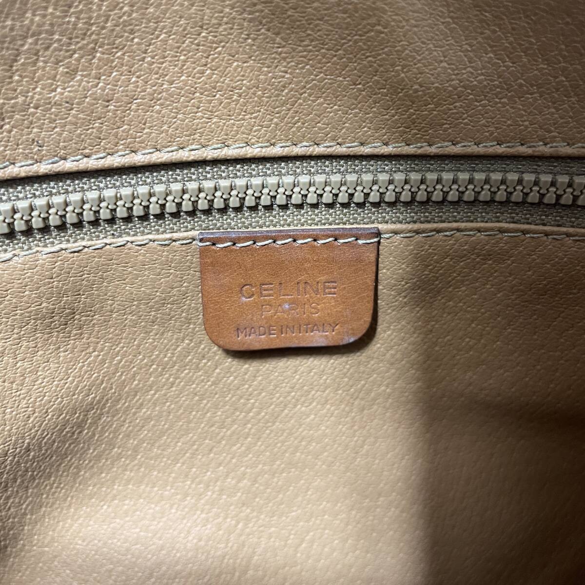 Celine Brown Macadam Pattern Leather Handbag Auth… - image 9