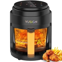VUSIGN Air Fryer,5 Qt Glass Air Fryer with Max 410°F, LED Digital Touchscreen,No