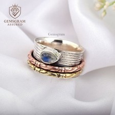 Moonstone 925 Sterling Silver Handmade Gemstone Different Women Spinner Jewelry