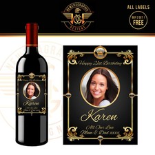 PERSONALISED PHOTO WINE BOTTLE LABEL BIRTHDAY ANY OCCASION GIFT