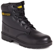 Apache S3 black leather steel toe/midsole safety work boot #AP300