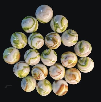 Vintage JABO Aventurine Swirl Marble Lot 20 Marbles Mixed Colors Near Mint