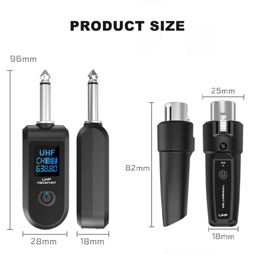 Wired to Wireless Microphone System Converter Transmitter Receiver Rechargeable - Imagen 11 de 15