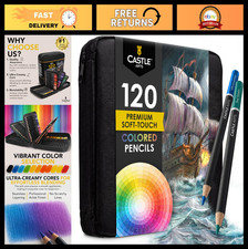 120 Colored Pencils Set in Zipper Pouch Soft Leads for Artists Colorists