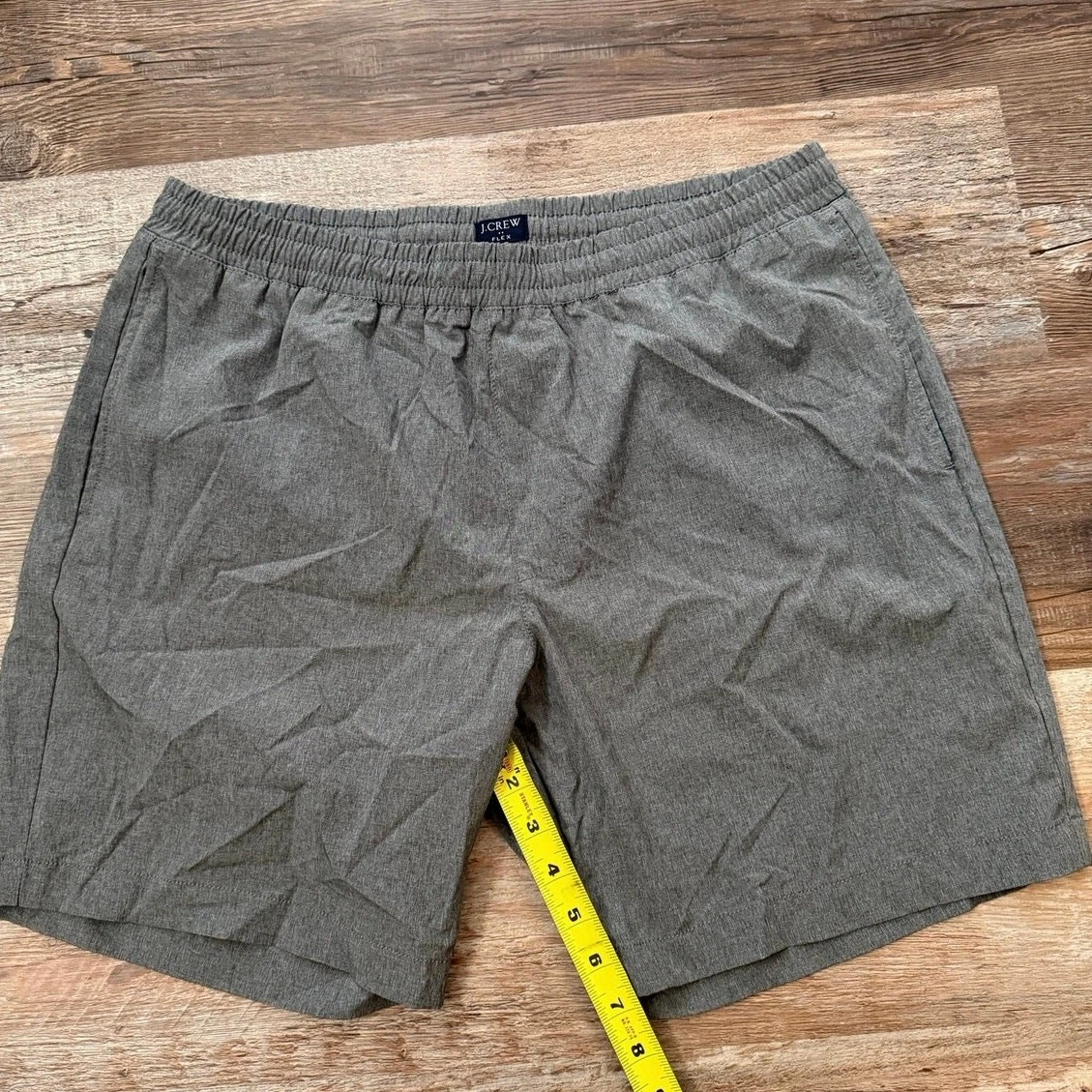 J.Crew Flex athletic gray sz large shorts elastic drawstring waistband 7”inseam