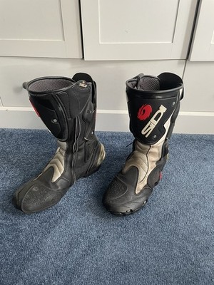 SIDI Vertigo - Reißverschluss Motorradstiefel Gr. UK 8 schöner Zustand schwarz rot & weiß