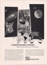 Radiation Incorporated 1962 Original Print Ad Space Satellites Telemetry
