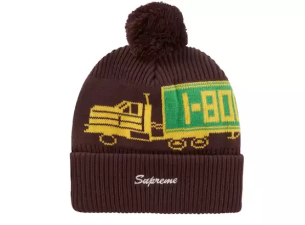 Supreme 18 roues chapeau beanie marron camion vert FW23 livraison rapide