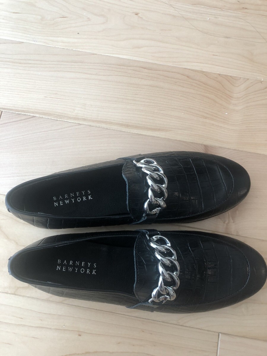Barneys New York Black Loafers with Silver Chain Barneys New York | Shoes | Barneys New York Mens Vintage  main image 4
