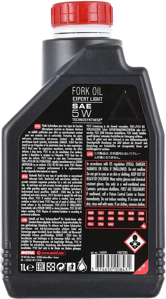 1 LT OLIO FORCELLA MOTO MOTUL FORK OIL EXPERT 5W light - Immagine 2 di 2