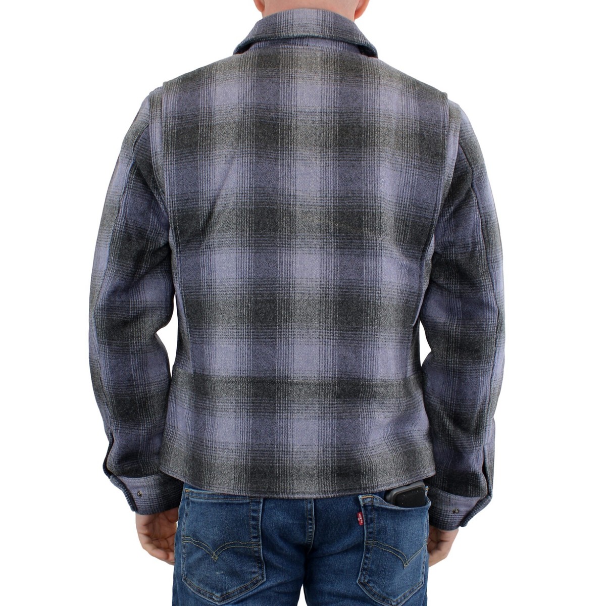 Taylor Stitch Men's Wyatt Jacket Ash Plaid Wool Full Zip