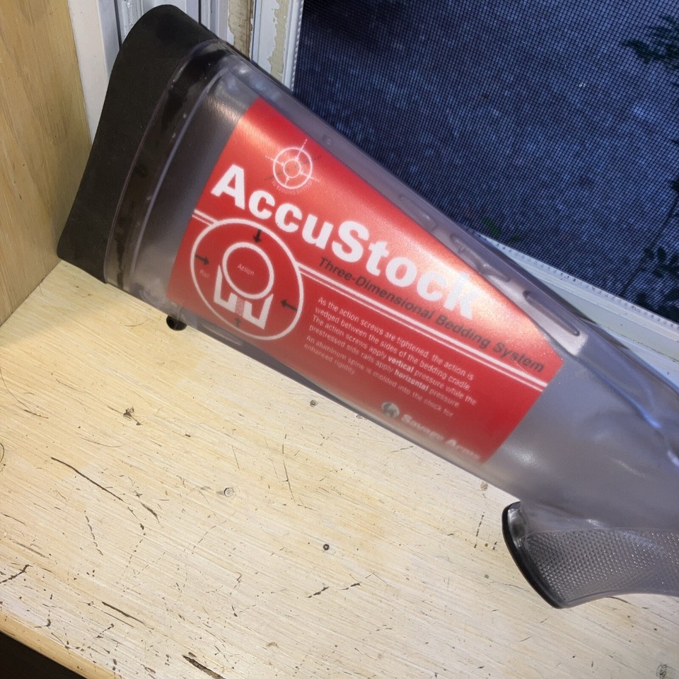 Clear Savage accustock rifle stock company showroom display Short ...