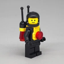 Lego Classic Space Black Astronaut Minifigure w/ Yellow Jet Pack - NEW