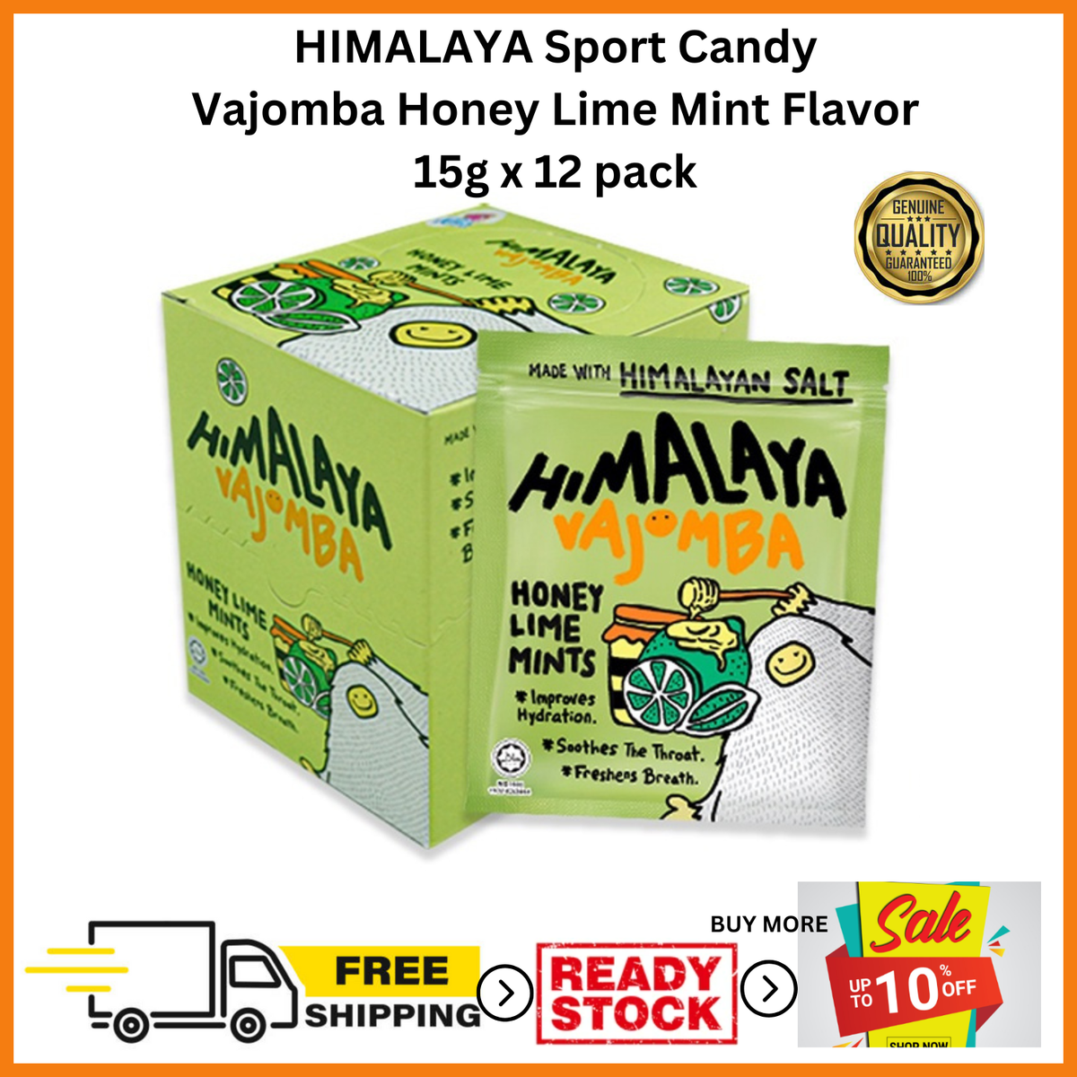 バウ　Himalaya ５点セット Himalaya Vajomba Sport Candy(12 Packs/BOX) Honey Lime Mint Flavour