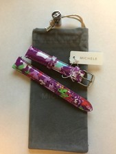 New 120 100 AUTH Michele Butterfly Multi Leather Watch Band Strap 16mm