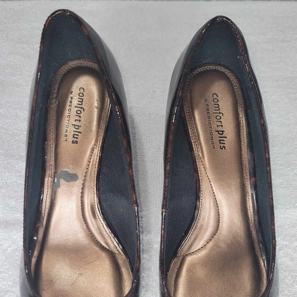 Zapatos sin cordones Comfort Plus by Predictions UWD con cuña estampado animal para mujer talla 8W Foto 3 de 4