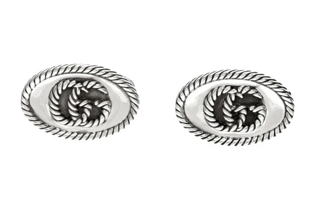 Boutons de manchette Marmont argent sterling GUCCI GG 18 mm YBE62775000100U