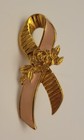 AVON signed Breast Cancer Awareness Lapel Pin Vintage Pink Bow — photo 1