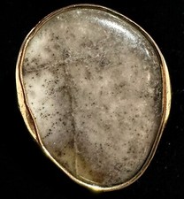 Large Copper Modern Agate Ring 